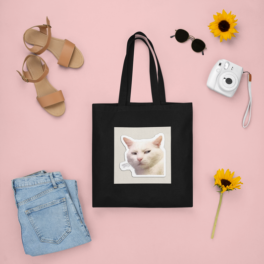 Side eye cat tote bag
