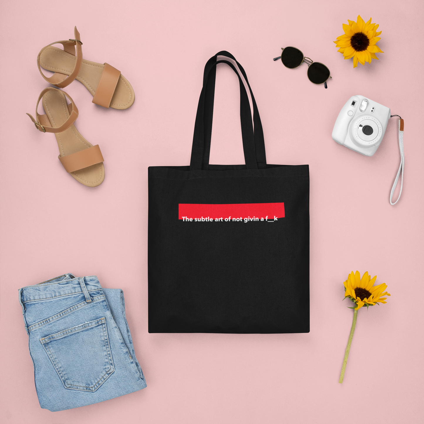 Typography tote bags